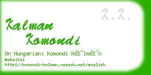 kalman komondi business card